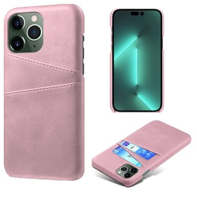 SKALO iPhone 14 Pro PU-Läder Korthållare Skal - Roséguld