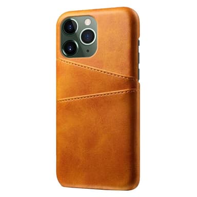 SKALO iPhone 14 Pro PU-Läder Korthållare Skal - Ljusbrun