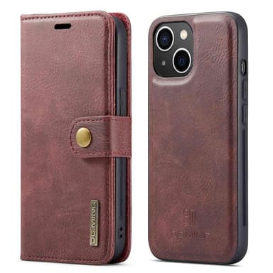 DG MING iPhone 14 Plus 2-i-1 Magnet Plånboksfodral - Röd