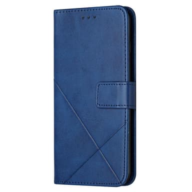 SKALO iPhone 15 Embossed Plånboksfodral i PU-Läder - Blå