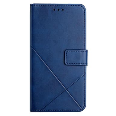 SKALO iPhone 15 Embossed Plånboksfodral i PU-Läder - Blå