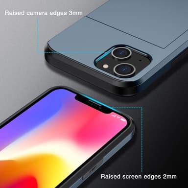SKALO iPhone 15 Plus Armor Skal Korthållare - Blå