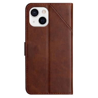 SKALO iPhone 15 Embossed Plånboksfodral i PU-Läder - Brun