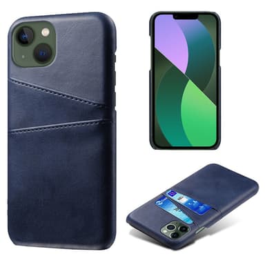 SKALO iPhone 14 PU-Läder Korthållare Skal - Blå