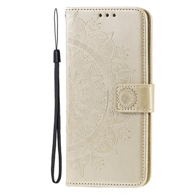 SKALO iPhone 15 Mandala Plånboksfodral - Guld