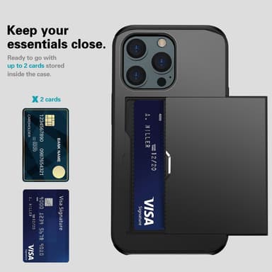 SKALO iPhone 14 Pro Max Armor Skal Korthållare - Svart