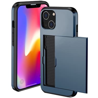 SKALO iPhone 15 Plus Armor Skal Korthållare - Blå