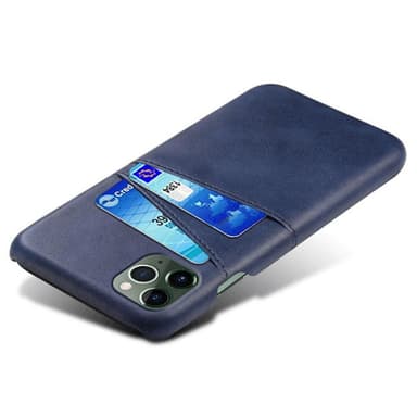 SKALO iPhone 15 Pro PU-Läder Korthållare Skal - Blå