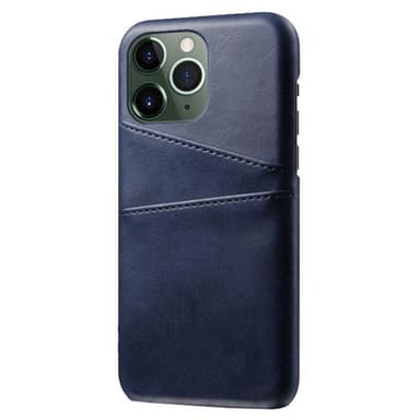 SKALO iPhone 15 Pro PU-Läder Korthållare Skal - Blå