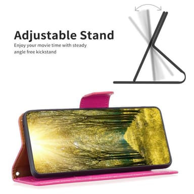 SKALO iPhone 15 Pro Max Litchi Plånboksfodral - Rosa