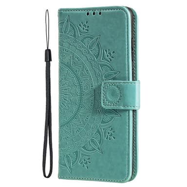 SKALO iPhone 15 Mandala Plånboksfodral - Turkos