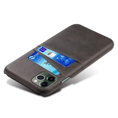 SKALO iPhone 15 PU-Läder Korthållare Skal - Svart