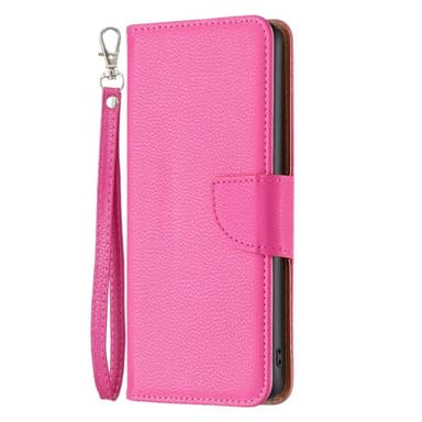 SKALO iPhone 15 Pro Max Litchi Plånboksfodral - Rosa