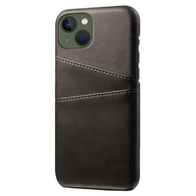 SKALO iPhone 15 PU-Läder Korthållare Skal - Svart