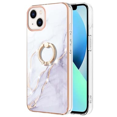SKALO iPhone 14 Marmor TPU Skal Med Ring - Motiv 3