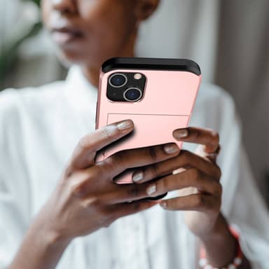 SKALO iPhone 14 Plus Armor Skal Korthållare - Roséguld