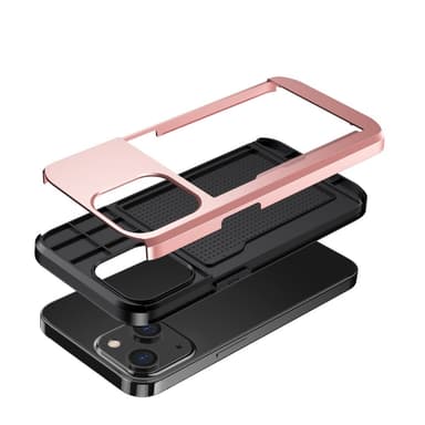 SKALO iPhone 14 Plus Armor Skal Korthållare - Roséguld