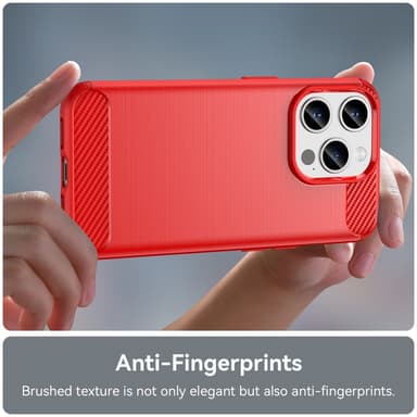 SKALO iPhone 15 Pro Armor Carbon Stöttåligt TPU-skal - Röd