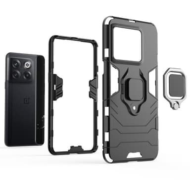 SKALO OnePlus 10T 5G Armor Hybrid Metallring skal - Svart