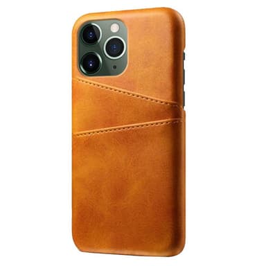 SKALO iPhone 14 Pro Max PU-Läder Korthållare Skal - Ljusbrun