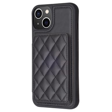 SKALO iPhone 15 Quiltat Skal med Plånbok - Svart
