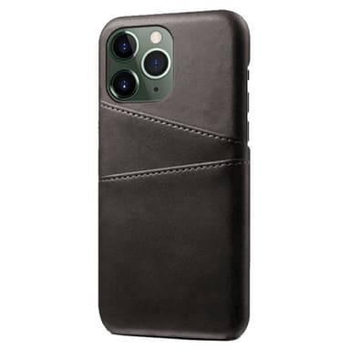 SKALO iPhone 15 Pro PU-Läder Korthållare Skal - Svart