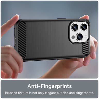 SKALO iPhone 15 Pro Armor Carbon Stöttåligt TPU-skal - Svart