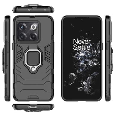 SKALO OnePlus 10T 5G Armor Hybrid Metallring skal - Svart