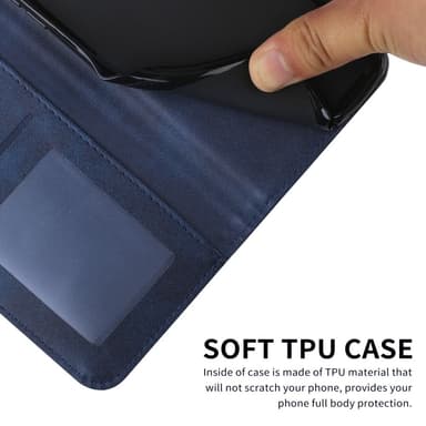 SKALO iPhone 15 Pro Embossed Triangle Plånboksfodral - Blå