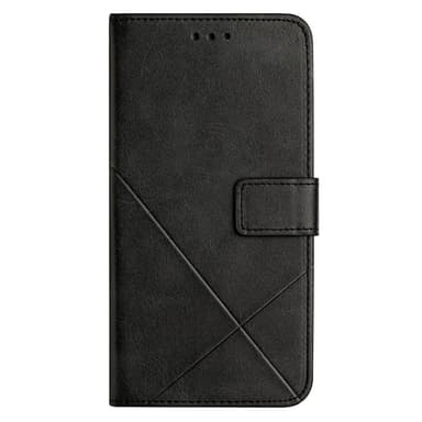 SKALO iPhone 15 Embossed Plånboksfodral i PU-Läder - Svart