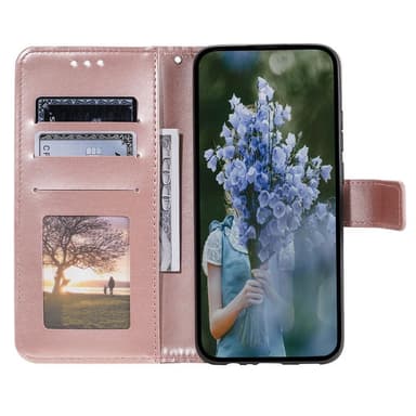 SKALO iPhone 15 Pro Mandala Plånboksfodral - Roséguld