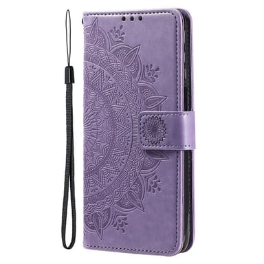 SKALO iPhone 15 Mandala Plånboksfodral - Lila