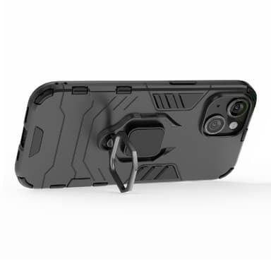 SKALO iPhone 15 Armor Hybrid Metallring skal - Svart