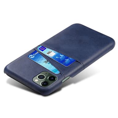 SKALO iPhone 14 PU-Läder Korthållare Skal - Blå