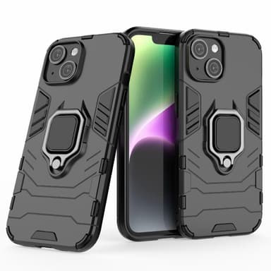 SKALO iPhone 15 Armor Hybrid Metallring skal - Svart