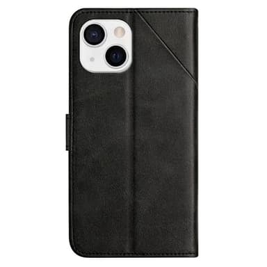 SKALO iPhone 15 Embossed Plånboksfodral i PU-Läder - Svart
