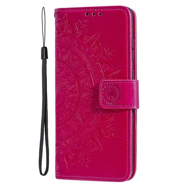 SKALO iPhone 15 Pro Mandala Plånboksfodral - Cerise