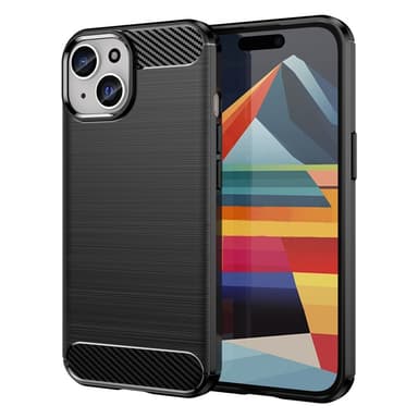 SKALO iPhone 15 Plus Armor Carbon Stöttåligt TPU-skal - Svart
