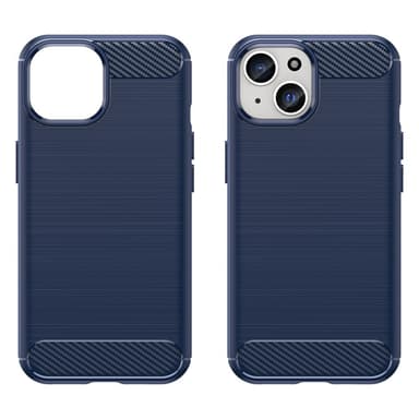 SKALO iPhone 15 Plus Armor Carbon Stöttåligt TPU-skal - Blå