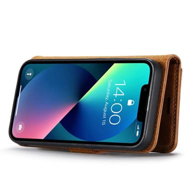 DG MING iPhone 15 2-i-1 Magnet Plånboksfodral - Brun