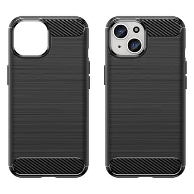 SKALO iPhone 15 Armor Carbon Stöttåligt TPU-skal - Svart