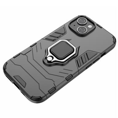 SKALO iPhone 15 Armor Hybrid Metallring skal - Svart