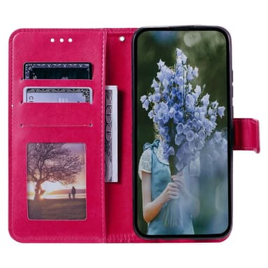SKALO iPhone 15 Pro Mandala Plånboksfodral - Cerise