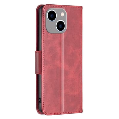 SKALO iPhone 15 Plus Plånboksfodral i PU-Läder - Röd