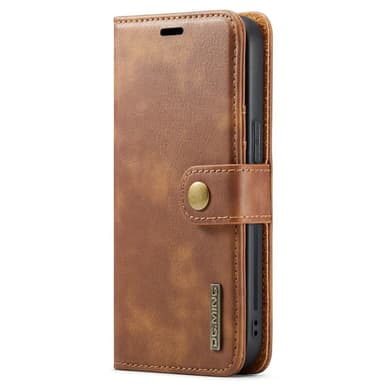 DG MING iPhone 15 2-i-1 Magnet Plånboksfodral - Brun