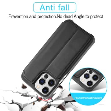 SKALO iPhone 15 Pro LC.IMEEKE Plånboksfodral i PU-Läder - Svart