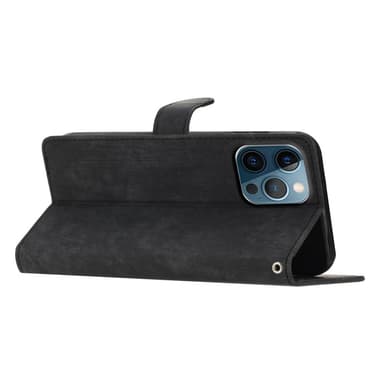 SKALO iPhone 15 Pro Max Plånboksfodral i PU-Läder - Svart