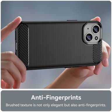 SKALO iPhone 15 Plus Armor Carbon Stöttåligt TPU-skal - Svart