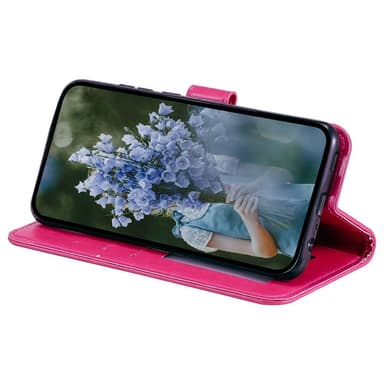 SKALO iPhone 15 Pro Mandala Plånboksfodral - Cerise