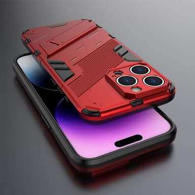 SKALO iPhone 15 Pro Max Armor Hybrid BIBERCAS Skal - Röd